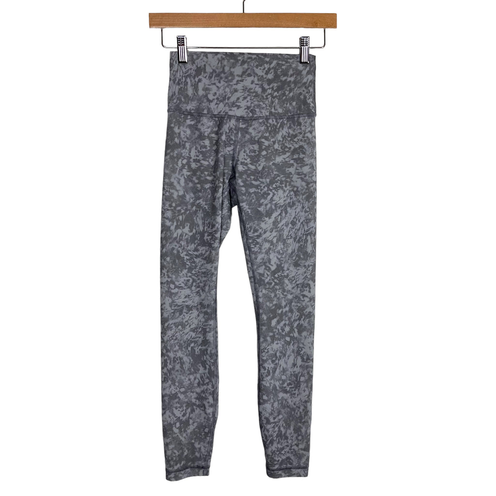 Lululemon Grey Marble Printed High Waisted Leggings- Size 4 (Inseam 24 –  The Saved Collection