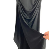 MABLE Black Open Back Drape High Slit Midi Dress NWT- Size S (sold out online)