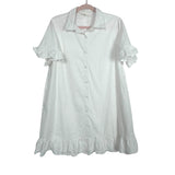 Listicle White Button Up Dress- Size L (see notes)