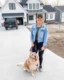 I & M Jeans Distressed Light Wash Denim Jacket - Size M