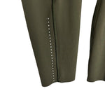 Lululemon Dark Olive with Side Pockets Raw Hem Exposed Seams Reflective Dot Leggings - Size 4 (Inseam 25”)