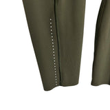 Lululemon Dark Olive with Side Pockets Raw Hem Exposed Seams Reflective Dot Leggings - Size 4 (Inseam 25”)