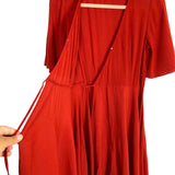 Forever New Brick Red Wrap Dress- Size 2