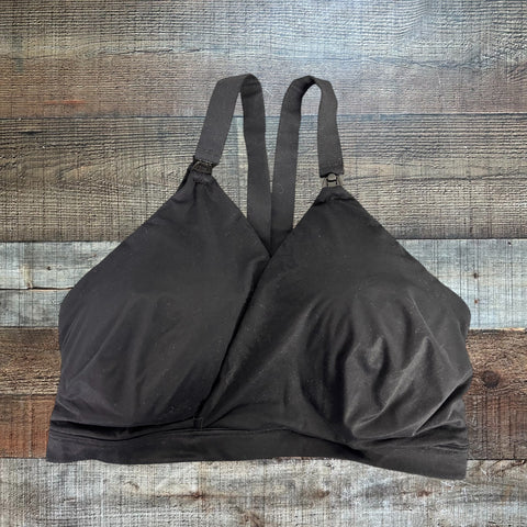Spanx Black Surplice Pullover Padded Nursing Bra- Size L