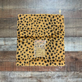 No Brand Animal Print Foldover Clutch With Metal Strap (Like New)