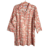 Holly Shae Design Pink Chain Printed Split Hem Tunic Top- Size XL/XXL
