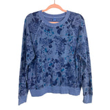 Old Navy Blue Floral Print Sweatshirt- Size M