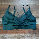 Savage X Fenty Green Front Cinched Back Cutout Sports Bra- Size XL