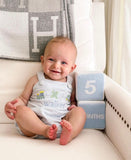 Cecil and Lou Blue/White Striped Train/Plane/Car Walker Bubble- Size 6M (see notes, sold out online)