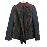 BCBGMAXAZRIA Runway Navy/Purple/Olive Puffer Jacket- Size XS