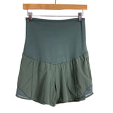 Maacie Pewter with Inner Shorts and Mesh Reflective Stripe Maternity Athletic Shorts- Size S (sold out online)
