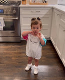 Maxwell Monograms Embroidered Harper Sweatshirt Colorblock Sleeve Bubble- Size 18-24M