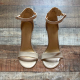 Michael by Michael Shannon Tan Patent Leather Heeled Sandals- Size 7 (see notes)