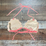 Pink by Victoria's Secret Faded Coral Scalloped String Bikini Top- Size M (see notes, we have matching bottoms)