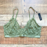 Lounge Olive Sheer Lace Balcony Underwire Bra NWT- Size 34E