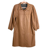 Avec Les Filles Camel Faux Leather Button Up Dress- Size XL (sold out online)