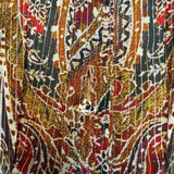 Hemant & Nandita Printed Gold and Silver Metallic Striped Button Front Belted Dress- Size M (see notes)