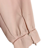 Ann Taylor Blush with Pleated Detail and Open Crochet Cuff Top- Size XL (see notes)