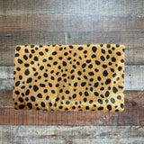 No Brand Animal Print Foldover Clutch With Metal Strap (Like New)