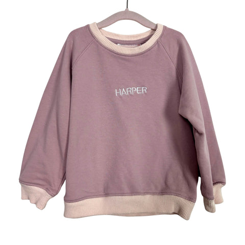 Zara Mauve Harper Sweatshirt and Waffle Knit Shorts Set- Size 3-4Y (see notes, sold as a set)