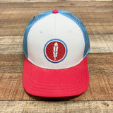 Land of Thee Red/White/Light Blue Feather Baseball Cap NWT