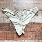 No Brand Tag (House of Harlow) Moss Green Shimmer Cinched Back Bikini Bottoms- Size ~S (see notes, we have matching top, sold out online)
