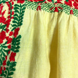 Mi Golondrina Yellow with Red/Green Embroidery Dress- Size L (see notes)