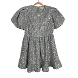 English Factory Silver Sequin Dress- Size M