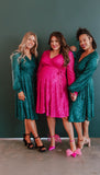 Pink Desert Pink Sequin Wrap Dress - Size 2X (Sold Out Online!)