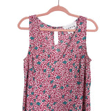 DYVNA Red and Turquoise Printed Sleeveless Dress- Size M (belt not included)