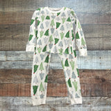 Carter's White/Christmas Tree Waffle Pajama Set - Size 5T