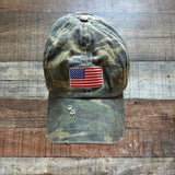 Pony Flow Camo American Flag Distressed Baseball Cap (see notes)
