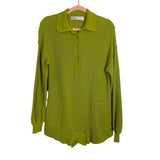 Free People Beach Green Linen/Cotton Ribbed Romper- Size XS