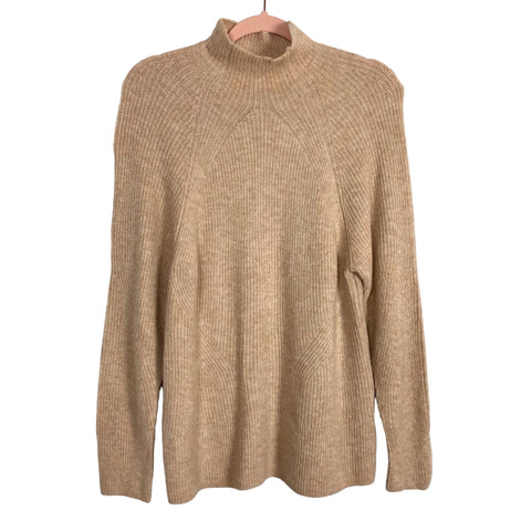 TOPSHOP Tan Mock Neck Sweater- Size 6