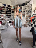 Free People Movement Gray V-Neck Reversible Tunic Top- Size S