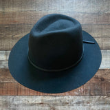 Brixton Black 100% Wool Wesley Belted Fedora NWT- Size S