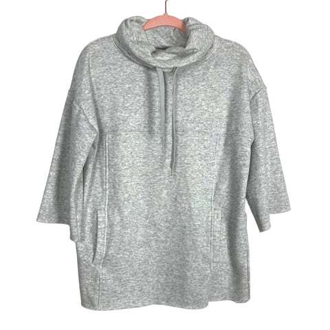 Ugg Light Heather Gray with 3/4 Length Sleeves Astrid Poncho Style Fleece Sweatshirt NWT- Size XS/S