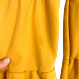 Shein Mustard Tiered Ruffle Bell Bottoms-Size 8Y (see notes)