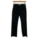 Sneak Peek Black High Rise Kick Flare Raw Hem Heather Jeans- Size 25 (sold out online, Inseam 27”)