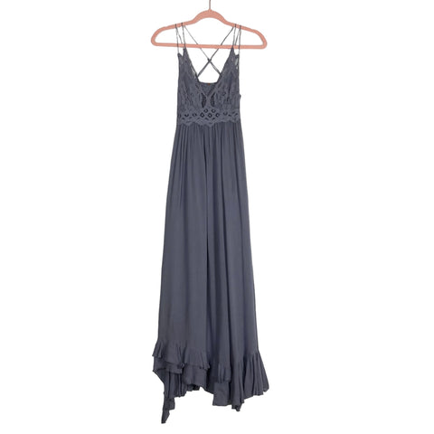 free people crochet maxi dress FP Spun Fools Gold Crochet Dress