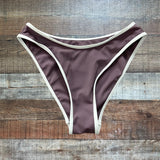 ELE SWIMS Purple/White Trim Bikini Bottoms- Size S (see notes)
