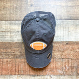 Kbethos Vintage Distressed Gray Football Mesh Back Adjustable Hat NWT- One Size Fits Most