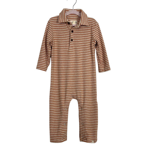Me & Henry Tan/Brick Striped Outfit - Size 12-18M
