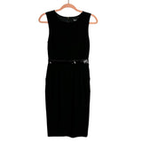 Dolce & Gabbana Vintage Black Wool Blend with Patent Detail Sleeveless Dress- Size 38 (Fits like a US XS)