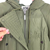 Peace Love World Green Quilted Long Puffer Jacket- Size XS