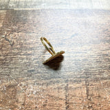 Gold Rhinestone Heart Adjustable Ring- Size 6/7