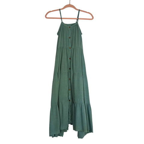 Yo Baby Seafoam Green Button Dress - Size 12 (See Notes)