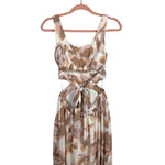 Illa Illa Off White Floral Print Cut Out Dress - Size S