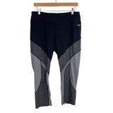 Avia Black/Gray/Charcoal Gray Mesh Panel Cropped Leggings- Size L (see notes, Inseam 20”)
