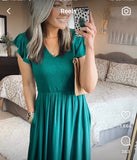 ANRABESS Green Smocked Bodice Dress NWT- Size S